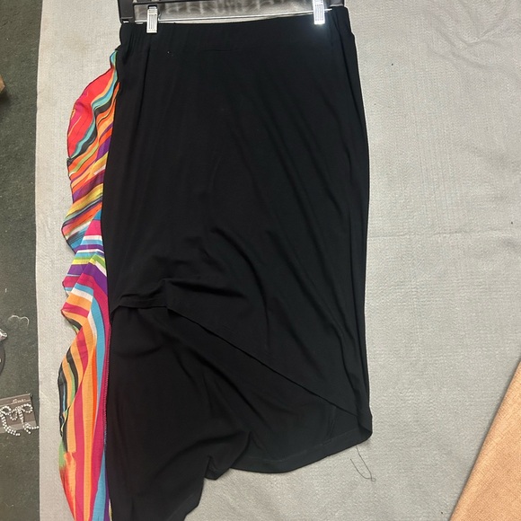 Elegant Black and Rainbow Midi Skirt - Picture 1 of 1